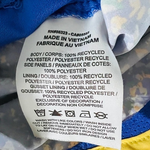 Nike Dri Fit Blue Yellow Running Shorts Sporty Lined Active XS - Picture 9 of 10